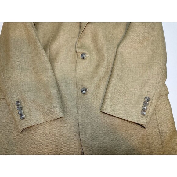 Oscar De La Renta Silk Wool Blend Tan Blazer Sport Jacket Lined Men's 42R - Picture 3 of 12